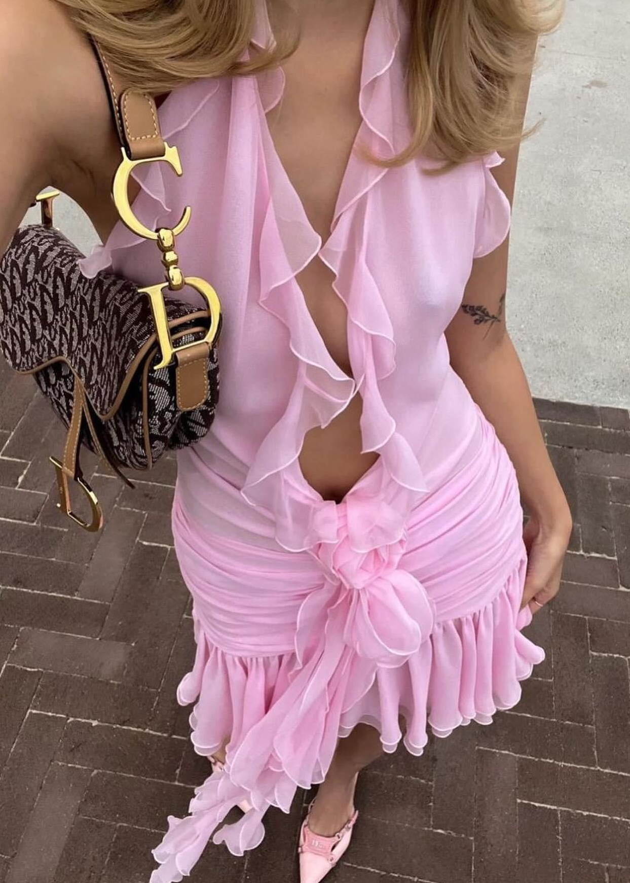 Lía ruffle mini dress