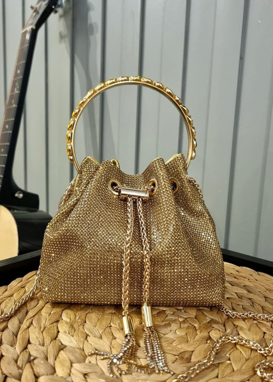 Rhinestone bucket bag